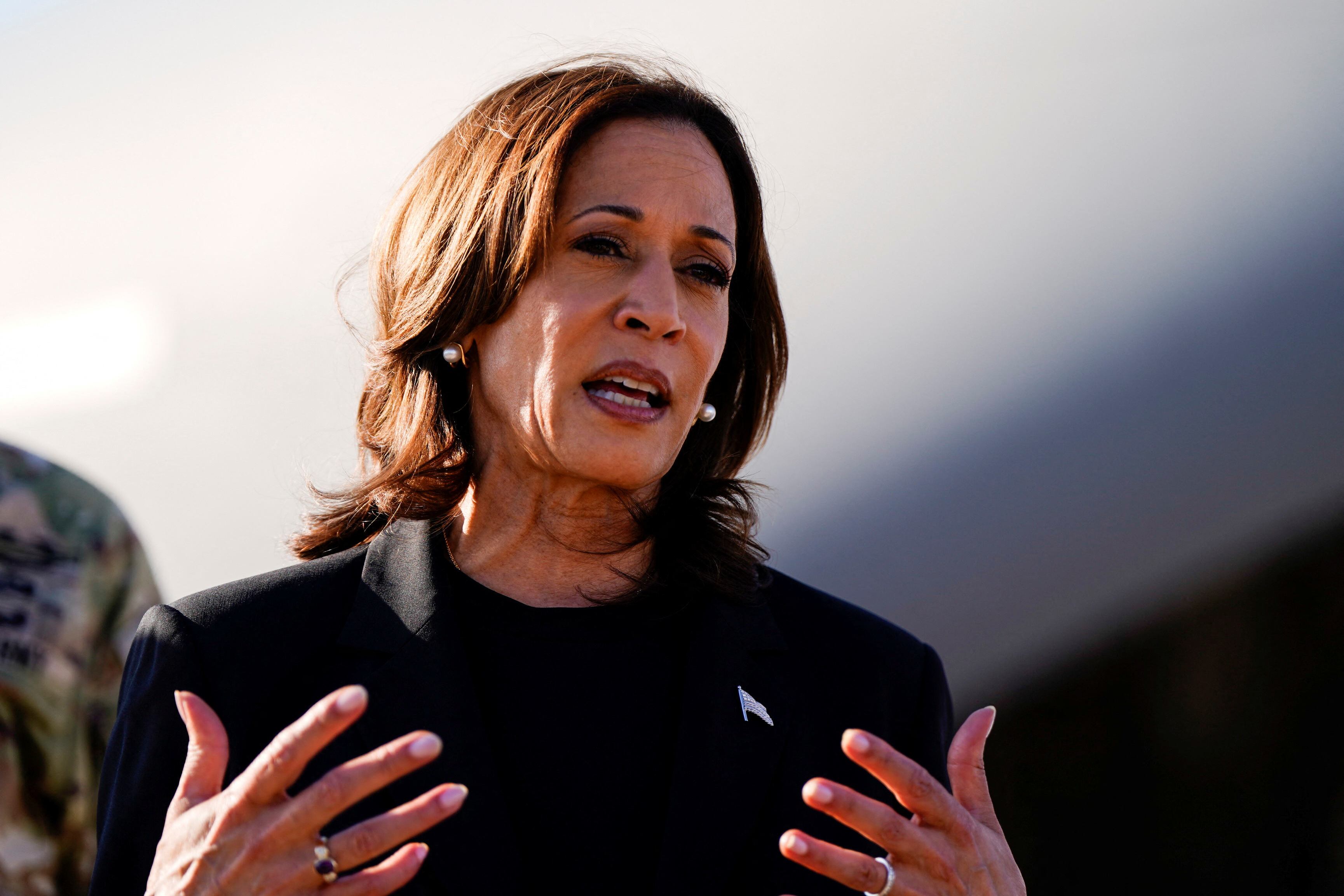 La vicepresidenta de EEUU y candidata demócrata Kamala Harris (REUTERS/Elizabeth Frantz)