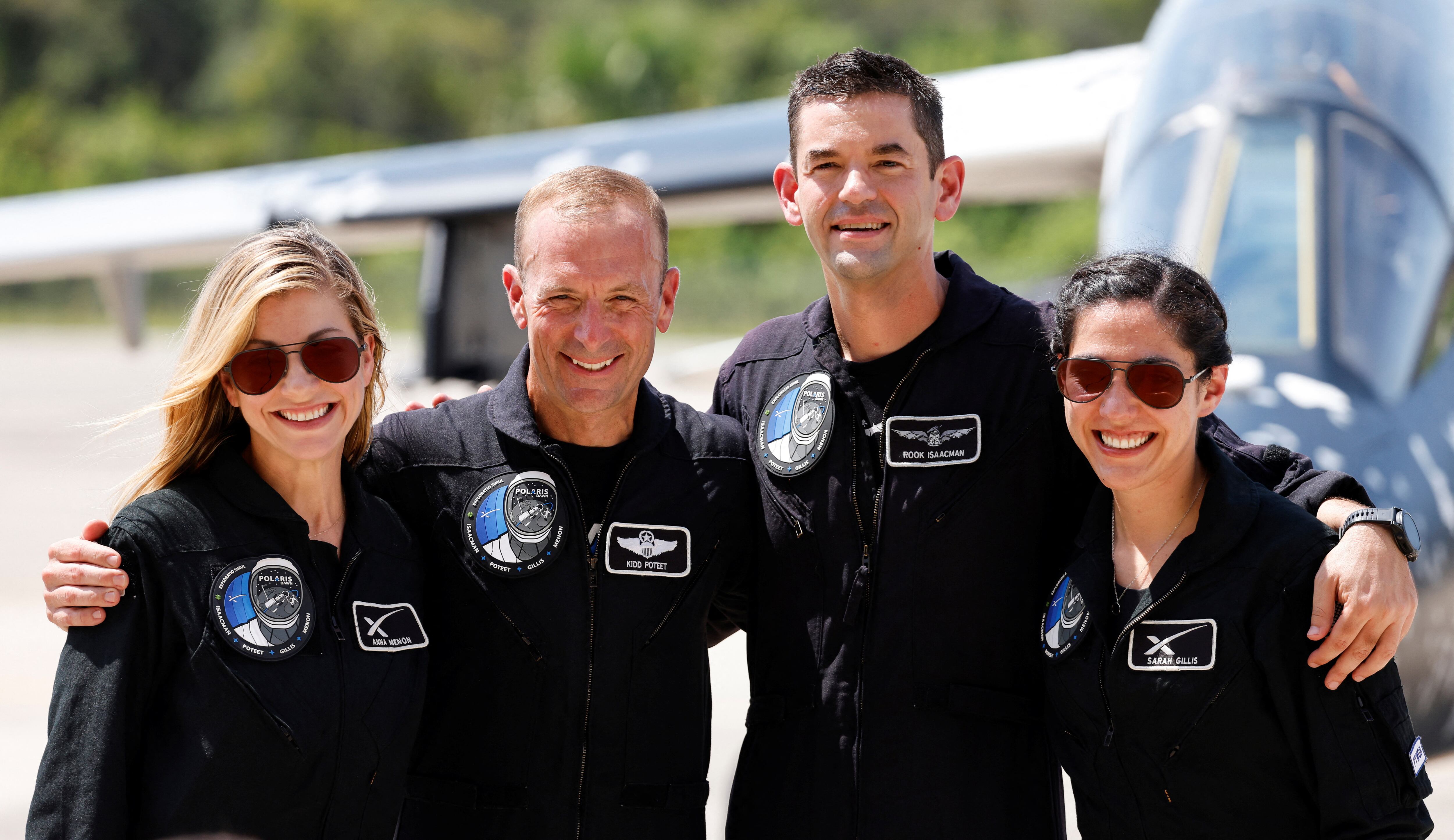 Estos son los cuatros turistas que están en el espacio. (Foto: REUTERS/Joe Skipper)