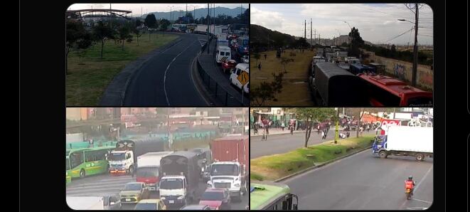 Siguen los bloqueos en los diferentes puntos de la ciudad - crédito Bogotá Tránsito