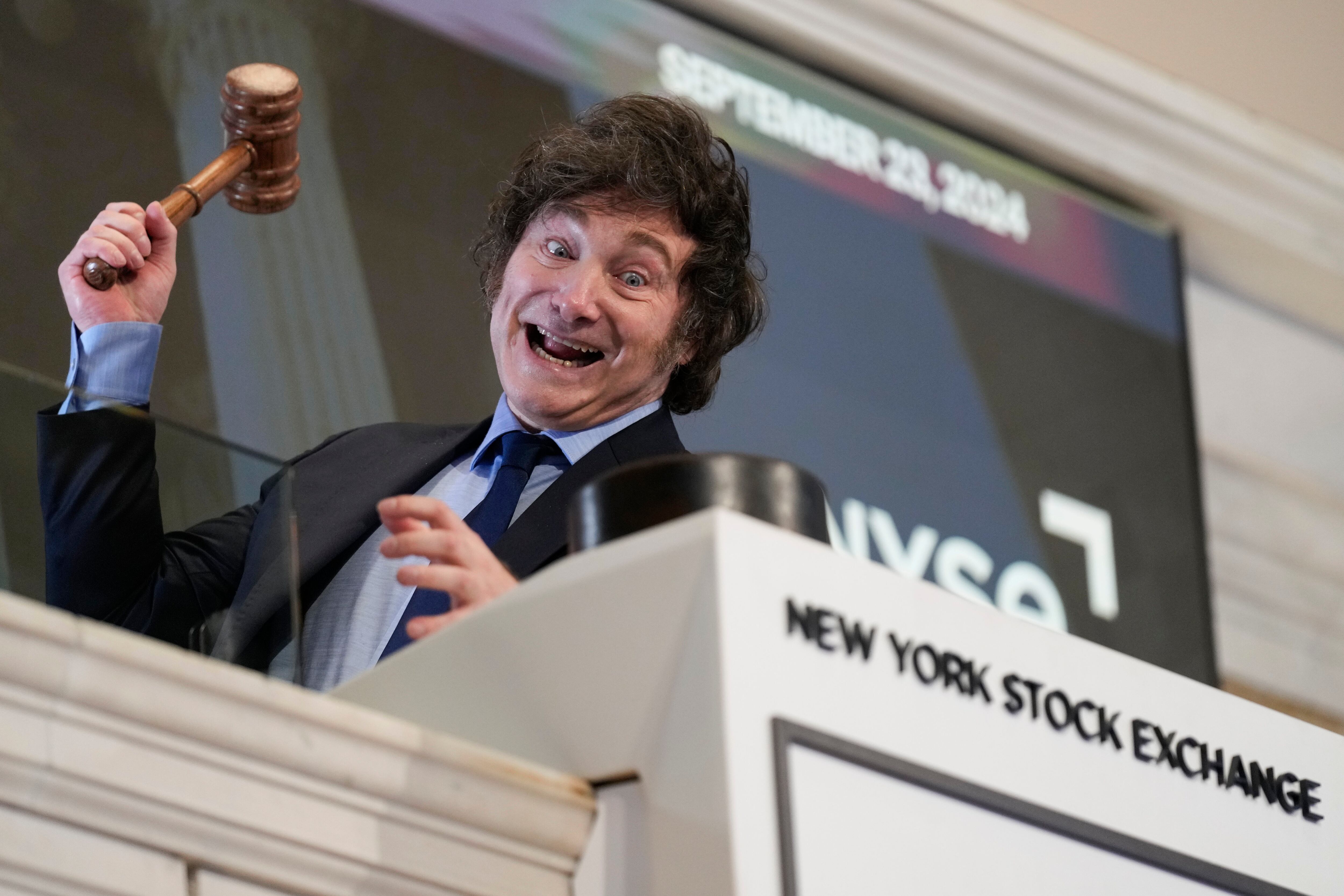 Javier Milei tocó la campana en Wall Street