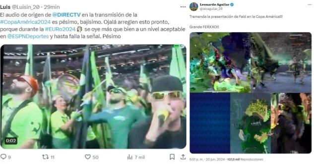 Las reacciones en redes sociales contra la transmisión durante la presentación de Feid no se hicieron esperar - crédito X