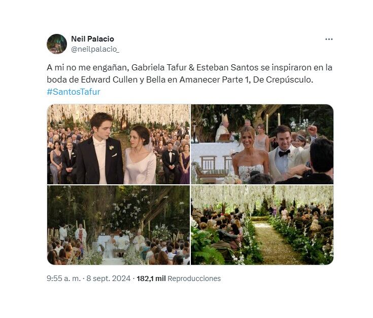 Memes por la boda de Gabriela Tafur y Esteban Santos. (Crédito: @neilpalacio_ / X)