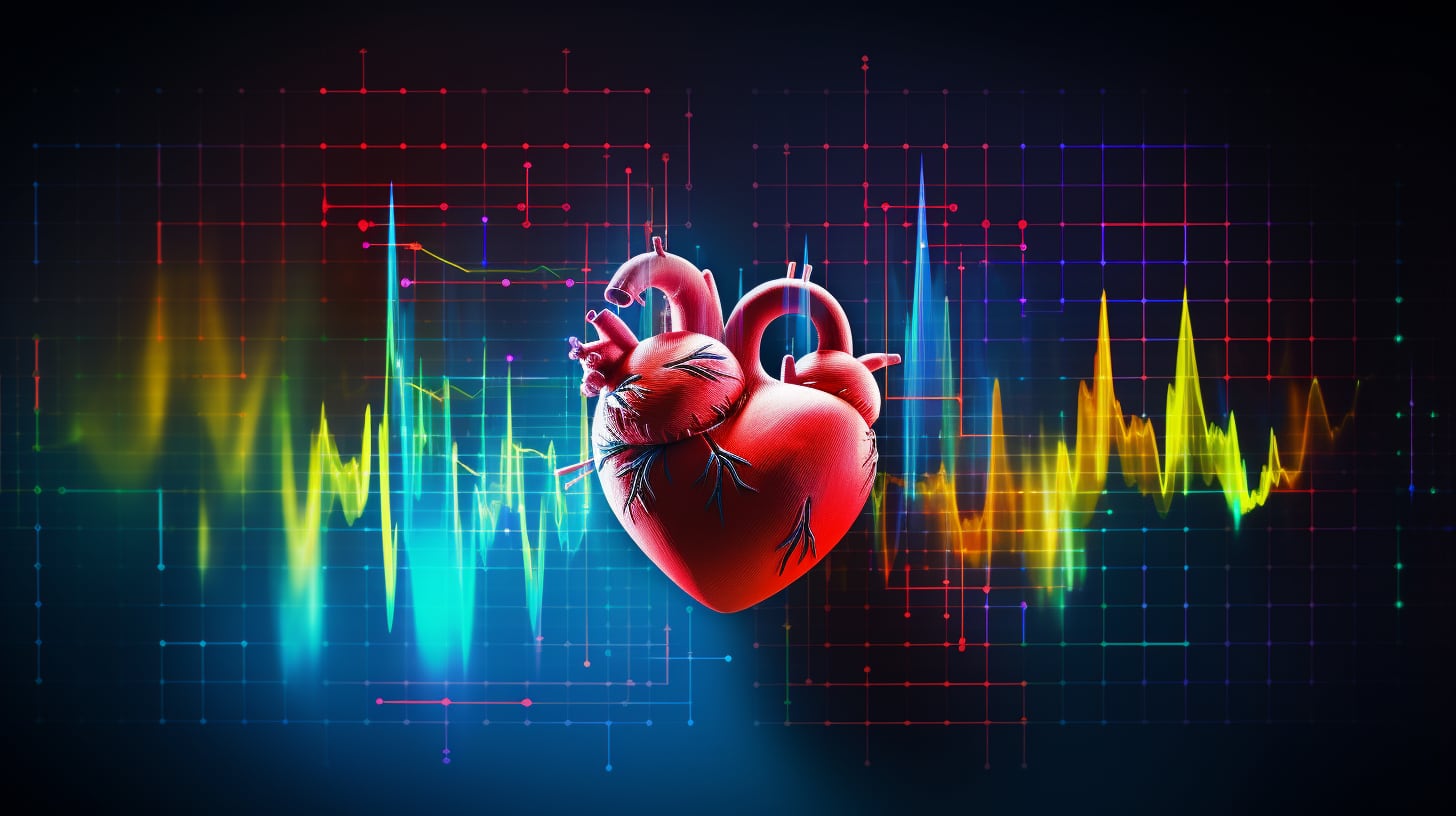 Imagen de un corazón en un vibrante electrocardiograma, destacando la importancia de la salud cardíaca y la vida sana para la longevidad. (Imagen ilustrativa Infobae)