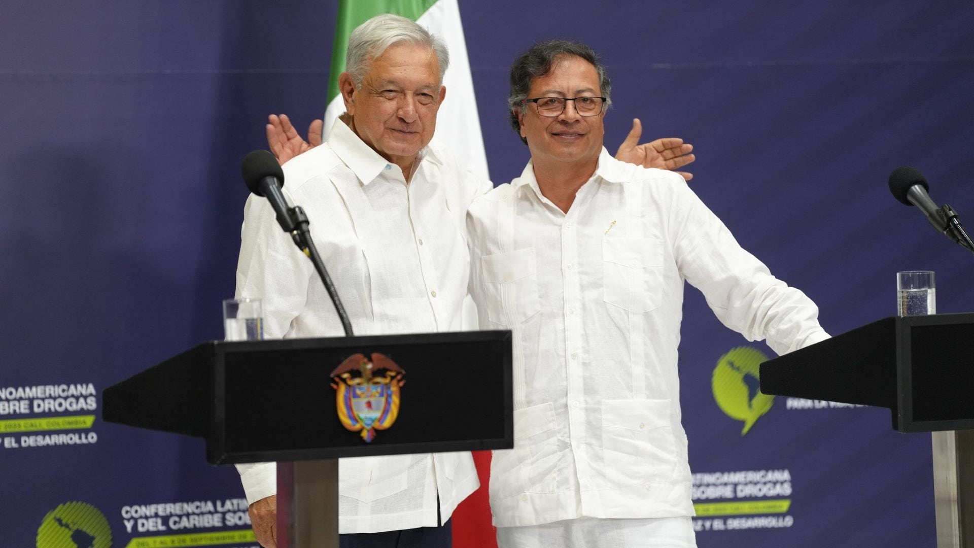 El presidente Petro junto a López Obrador. Presidencia de Colombia