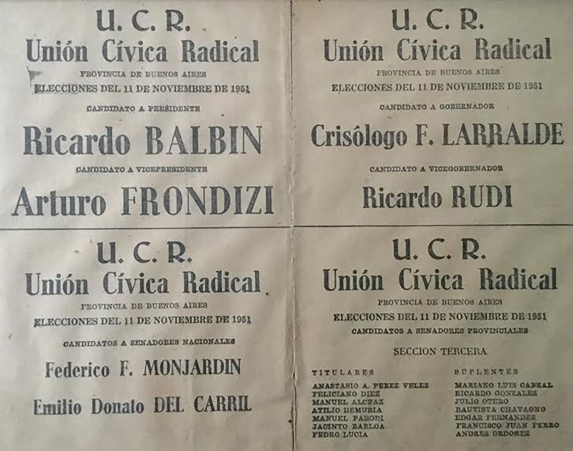 Elecciones nacionales de 1951, la primera vez que fue candidato a presidente