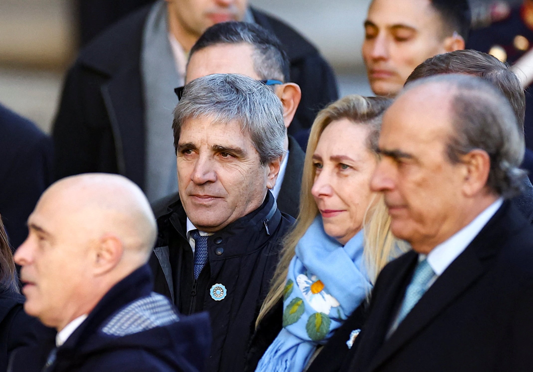 El ministro de Economía, Luis Caputo, y la secretaria general de la Presidencia, Karina Milei (REUTERS/Agustin Marcarian)