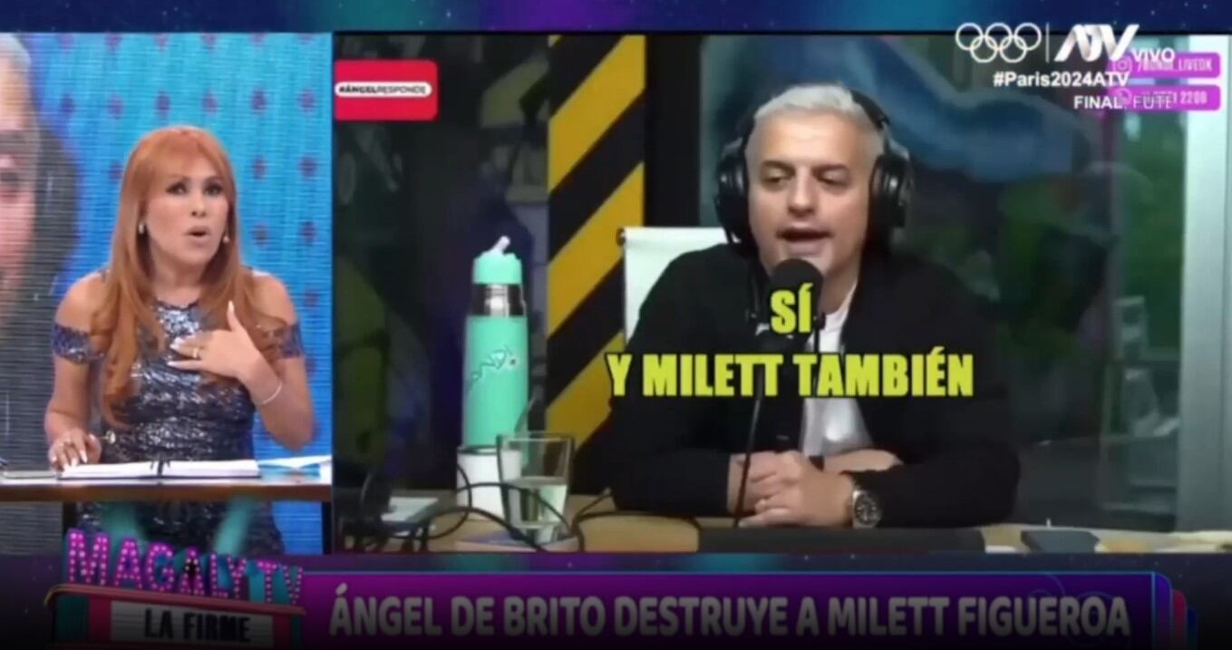 Ángel de Brito afirma que Milett Figueroa le confesó que estuvo con Maluma. (Captura: Magaly TV La Firme)