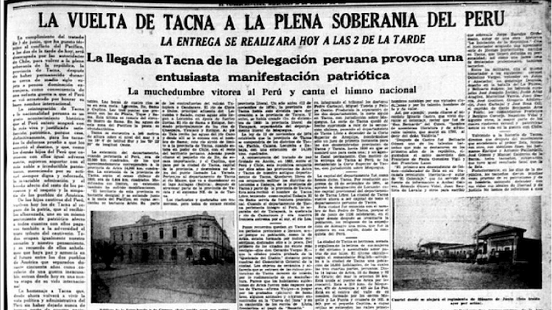 Tacna – reincorporación – patria – Perú – historias – 25 agosto