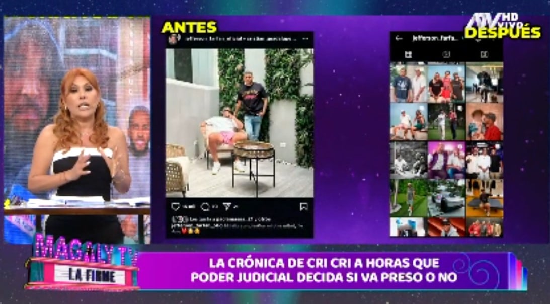 Magaly Medina se solidariza con Jefferson Farfán por caso que involucra a su primo Cristian Guadalupe. (Captura: Magaly TV La Firme)