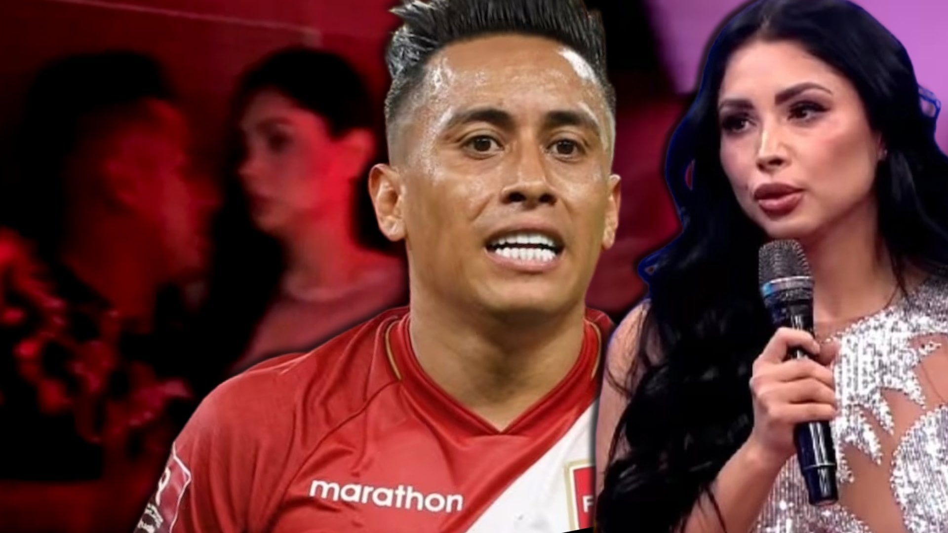 Pamela Franco reaparece en televisión y habla de Christian Cueva. Composición Infobae Perú