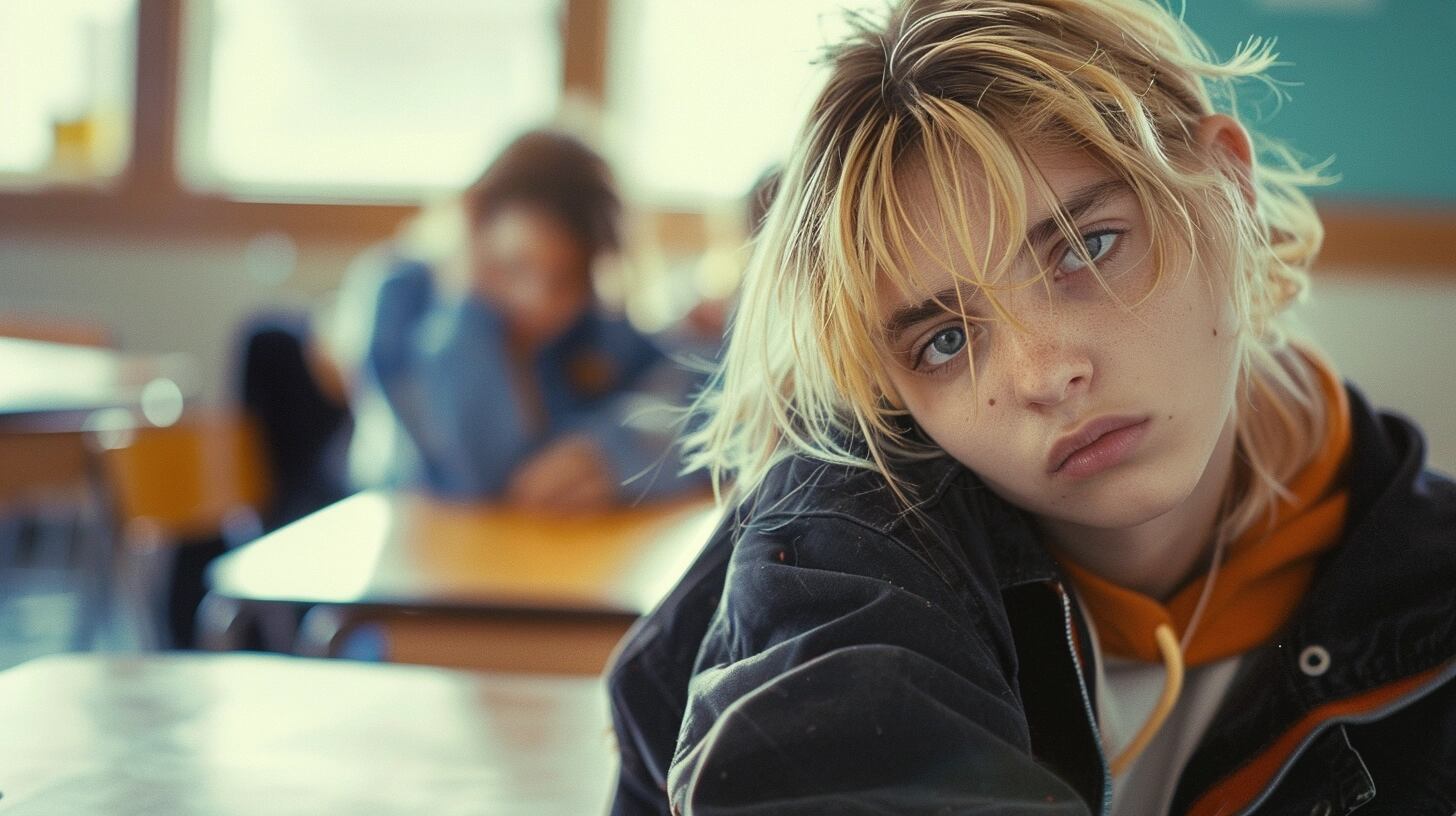 Estudiante adolescente recibiendo orientación de su maestro en un ambiente escolar, simbolizando la colaboración y el apoyo en el proceso educativo. Este intercambio resalta la dedicación a la enseñanza y el aprendizaje activo, clave para superar desafíos académicos y personales. (Imagen ilustrativa Infobae)