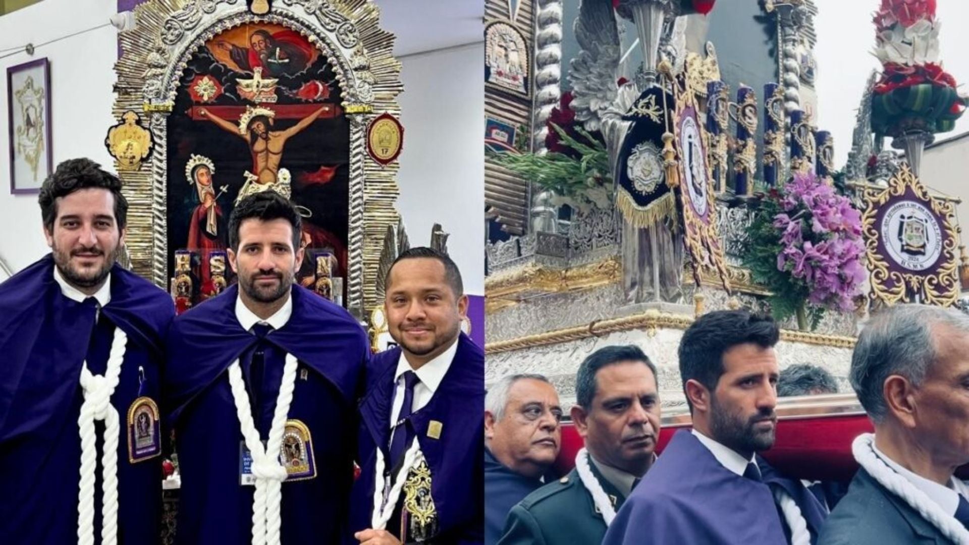 Stefano Peschiera demuestra su devoción por el Cristo Morado llevando el anda del Señor de los Milagros: “Te cargaré una y mil veces, gracias a él tenemos medalla olímpica”