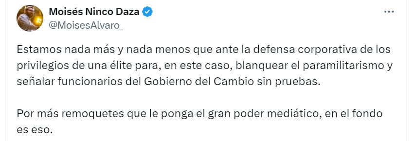 Embajador de Colombia en México se contra "medios corporativos" - crédito @moisesalvaro/X