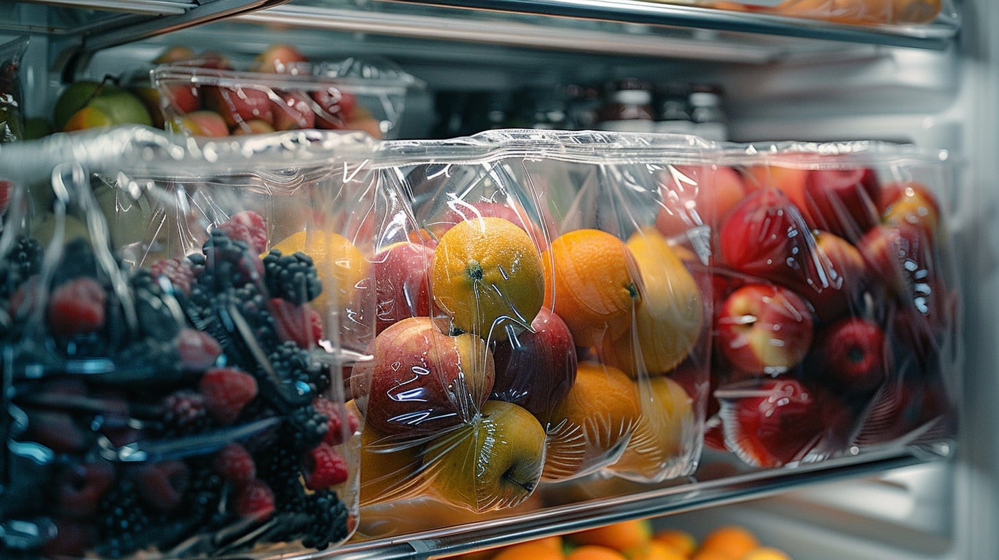 Frutas en bolsas de plástico, conservación no saludable, pérdida de frescura y calidad, impacto ambiental, alternativas sostenibles, almacenamiento natural, nutrientes en frutas, contaminación por plásticos, frutas frescas y saludables, conservación adecuada de frutas - (Imagen Ilustrativa Infobae)