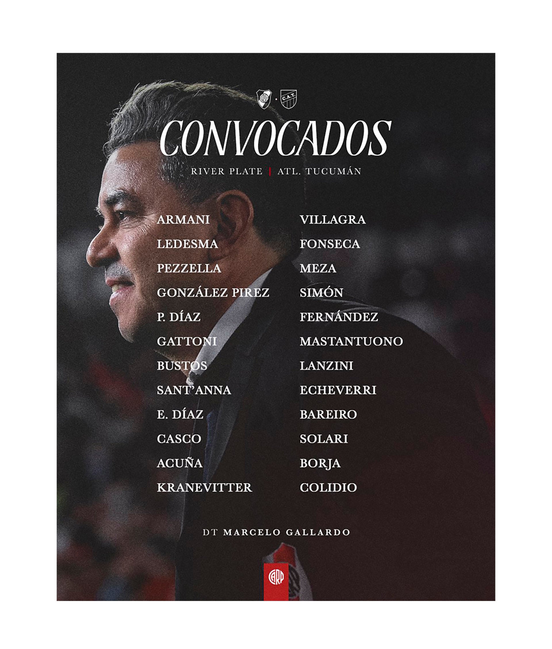 convocados river plate