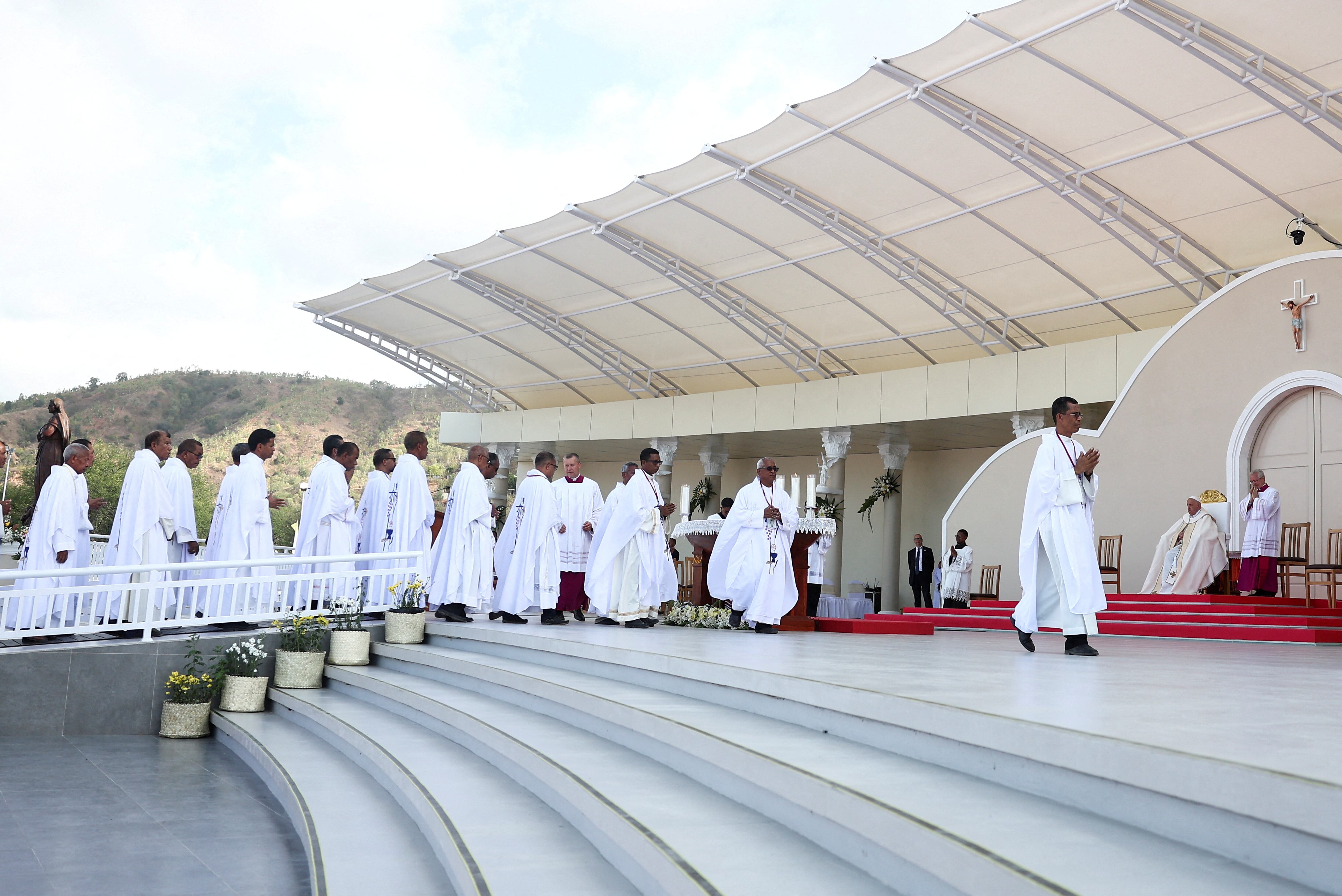 Asistentes de Francisco durante la misa.