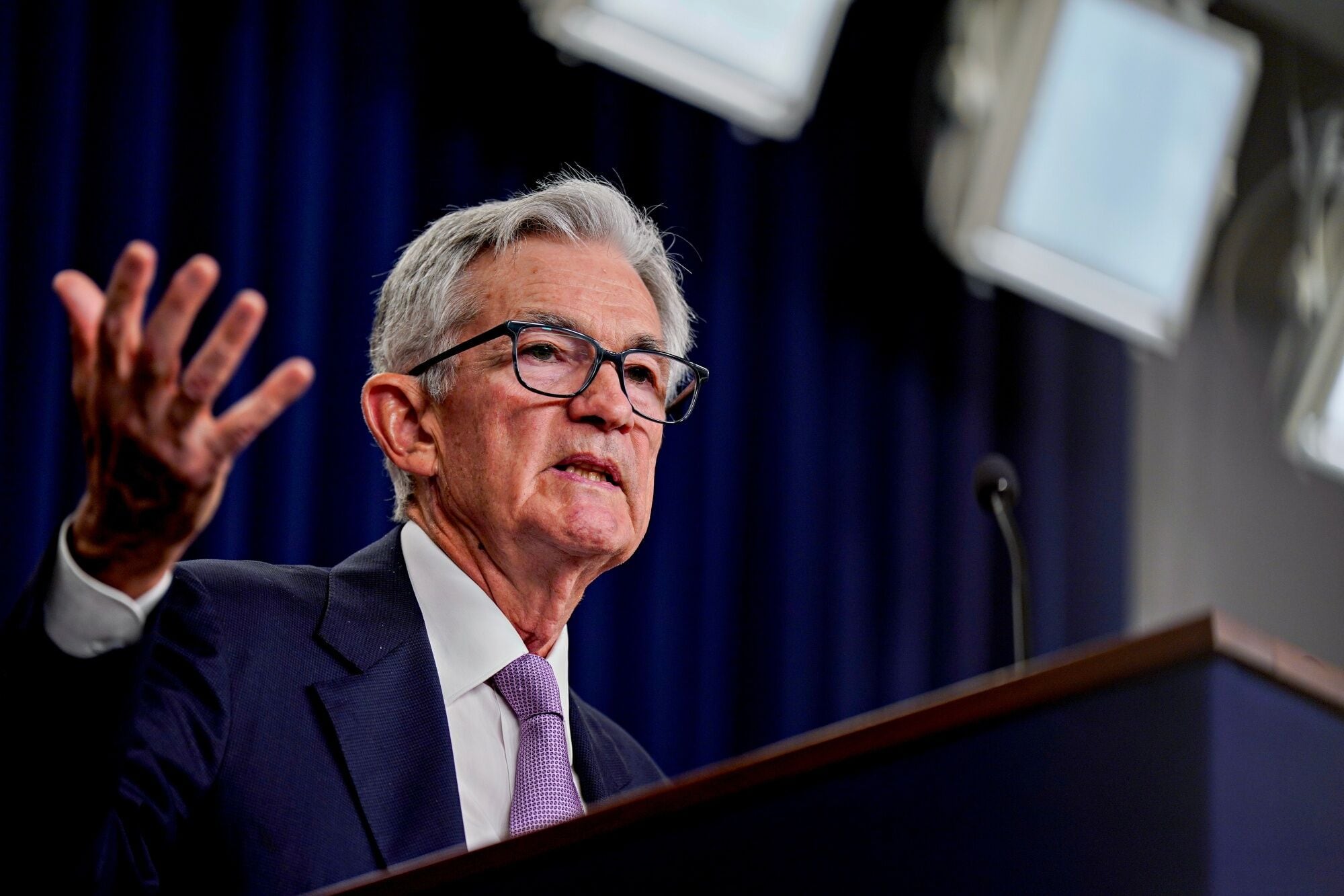 Jerome Powell, presidente de la Reserva Federal de EE.UU., habla durante una conferencia de prensa tras una reunión del Comité Federal de Mercado Abierto (FOMC) en Washington, DC, EE.UU., el miércoles 18 de septiembre de 2024. (Photographer: Al Drago/Bloomberg)