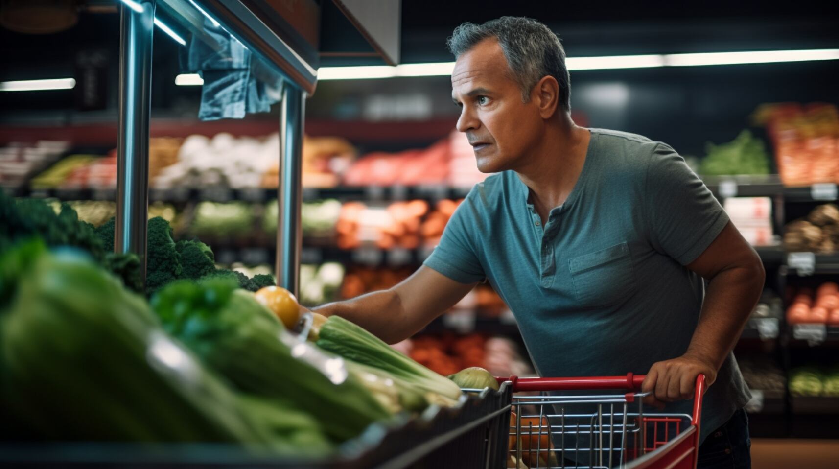 virales- Persona eligiendo frutas en un supermercado. Verdulería, market, super, tienda, shop, compras, víveres, mercadería, productos de consumo. Inflación, economía, canasta básica (Imagen ilustrativa Infobae)