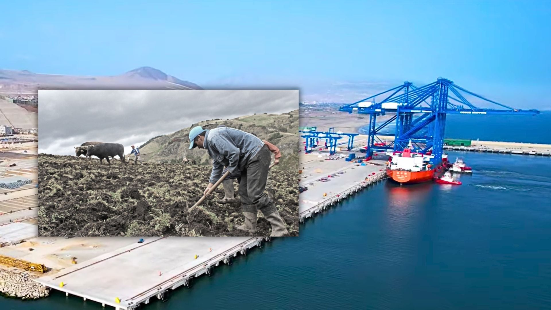 Puerto de Chancay y foto de agricultores