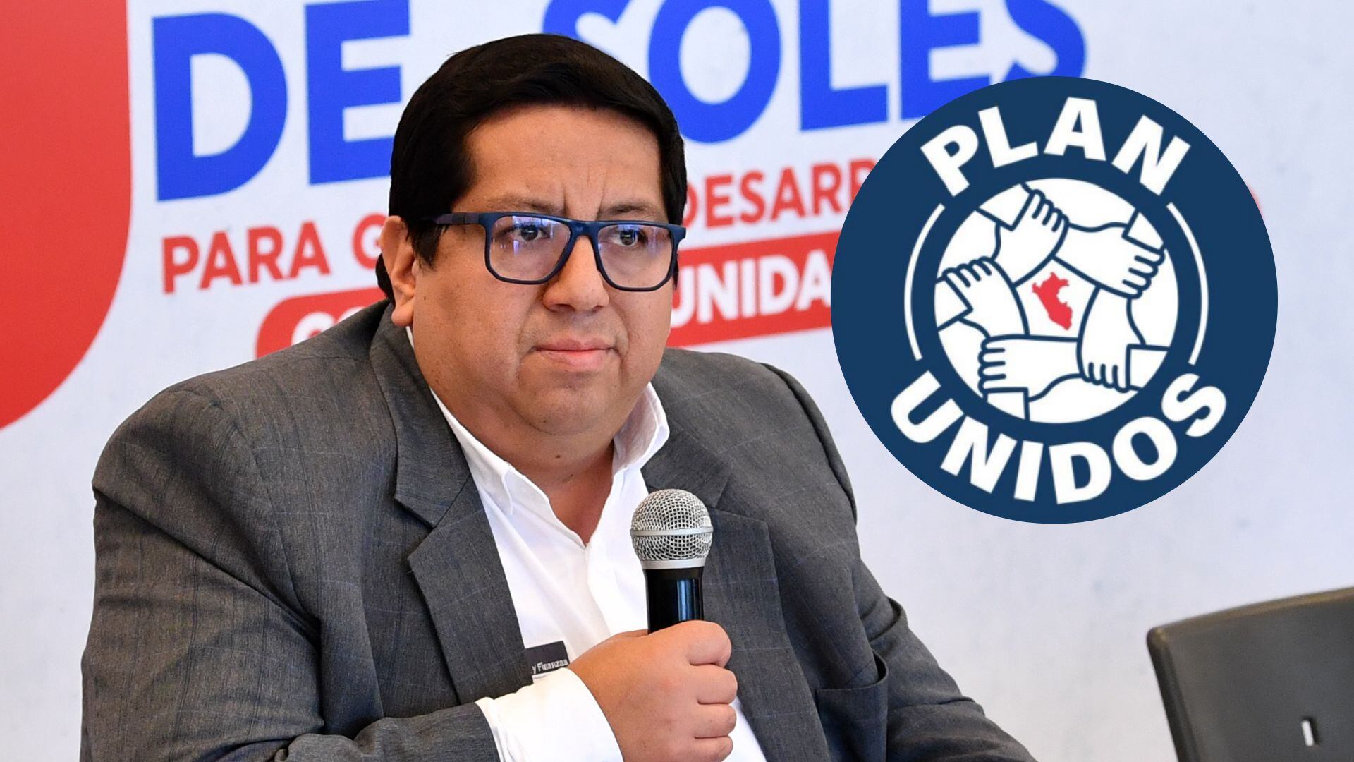 Alex Contreras, titular del MEF Perú y logo de Plan Unidos