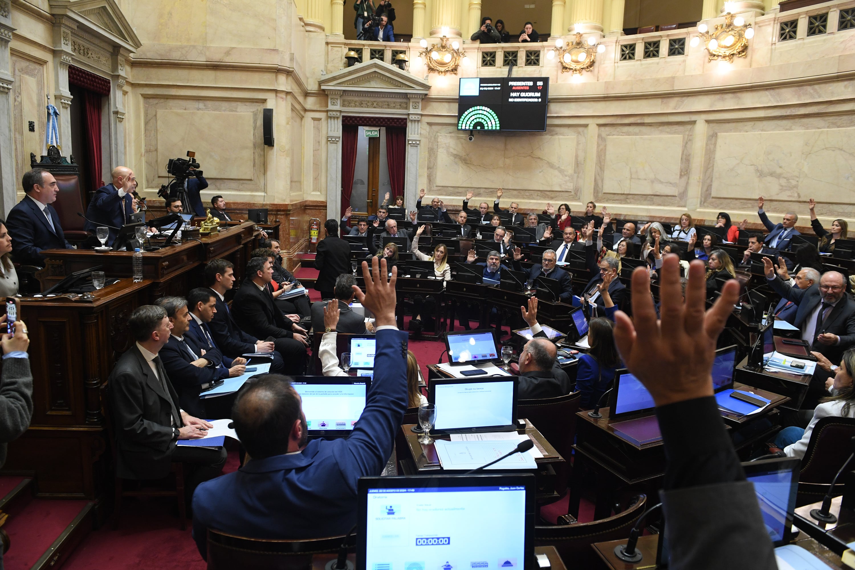 Sesion en el Senado de la Nacion, en Buenos Aires; Argentina, el 22 de Agosto de 2024.