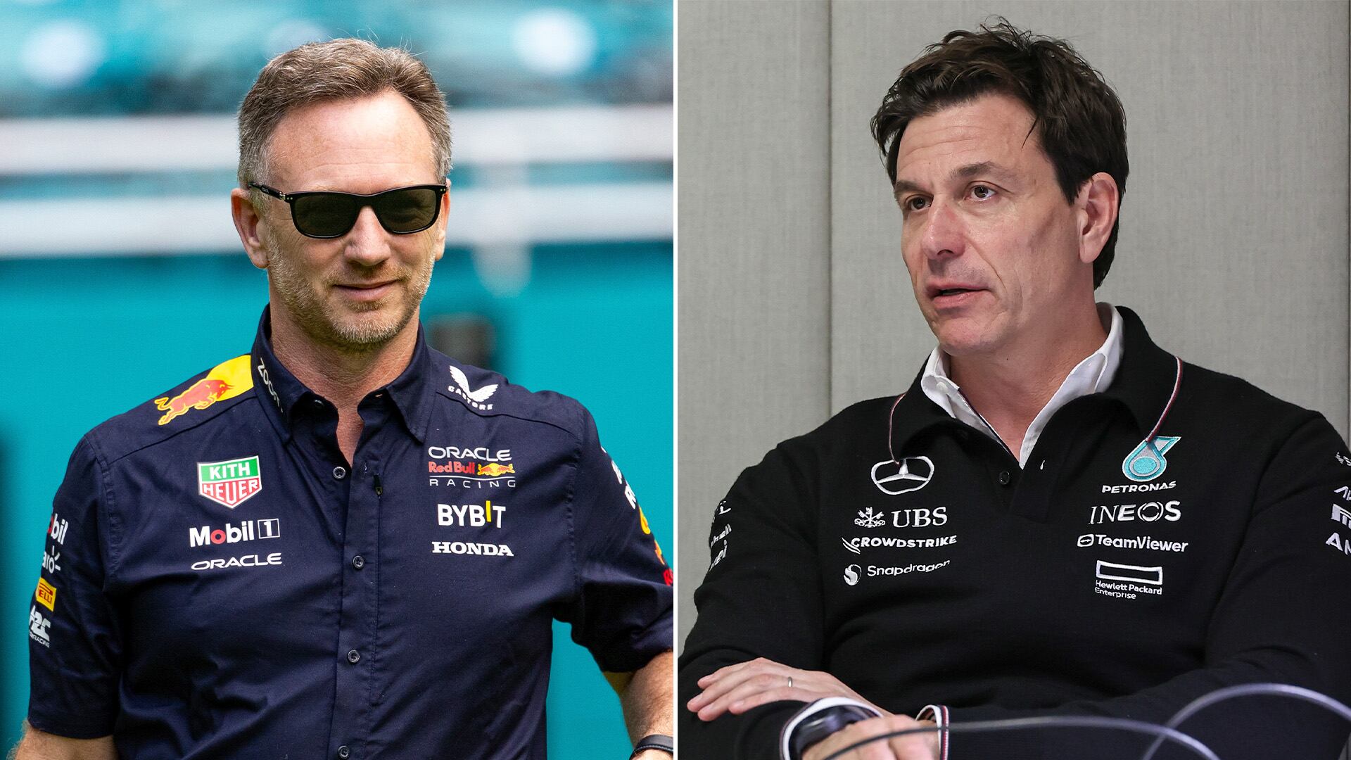 Christian Horner (Red Bull) y Toto Wolff (Mercedes)