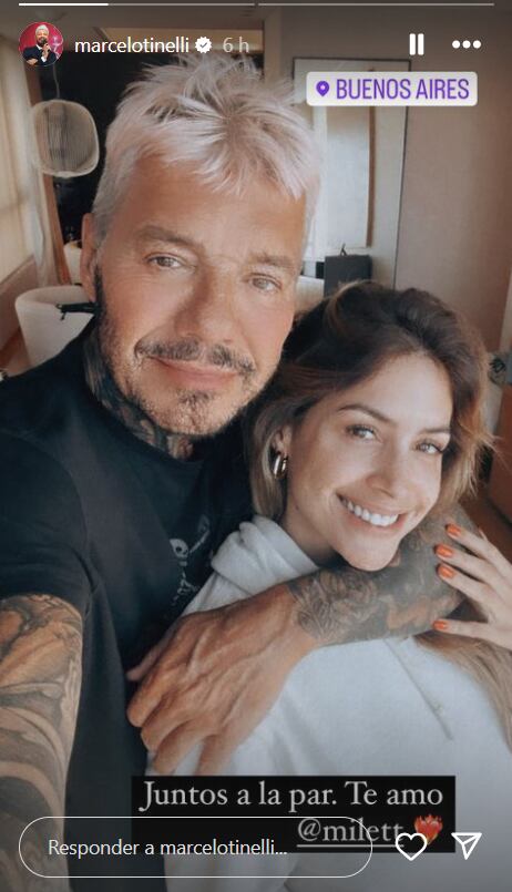 Marcelo Tinelli y Milett Figueroa se reencontraron tras la Copa América.