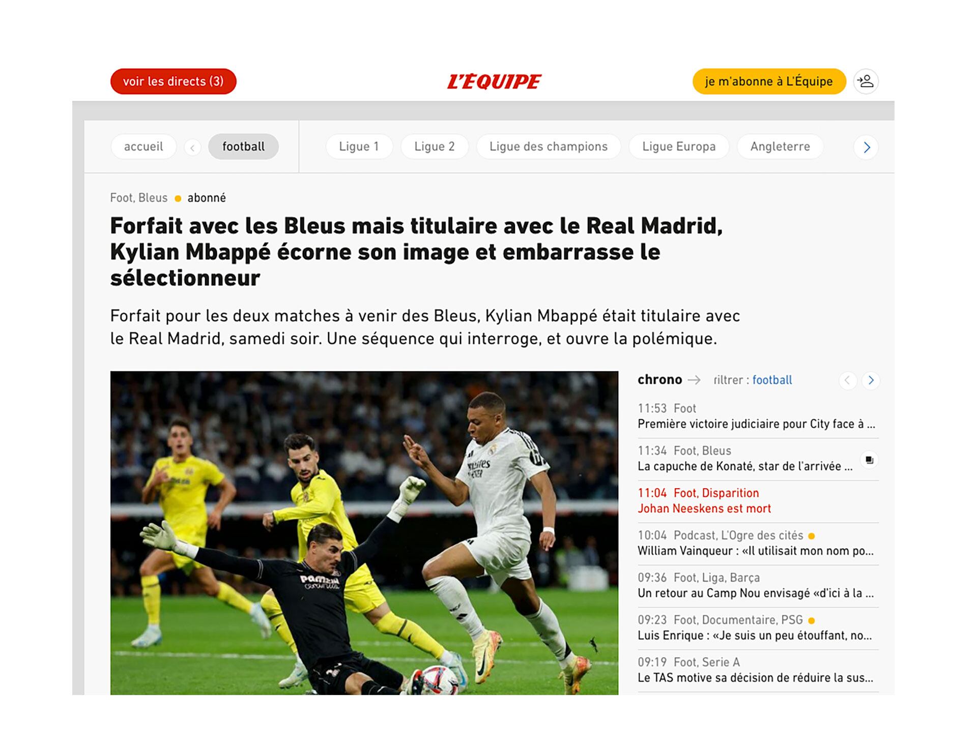 Descontento con Mbappé en España y Francia