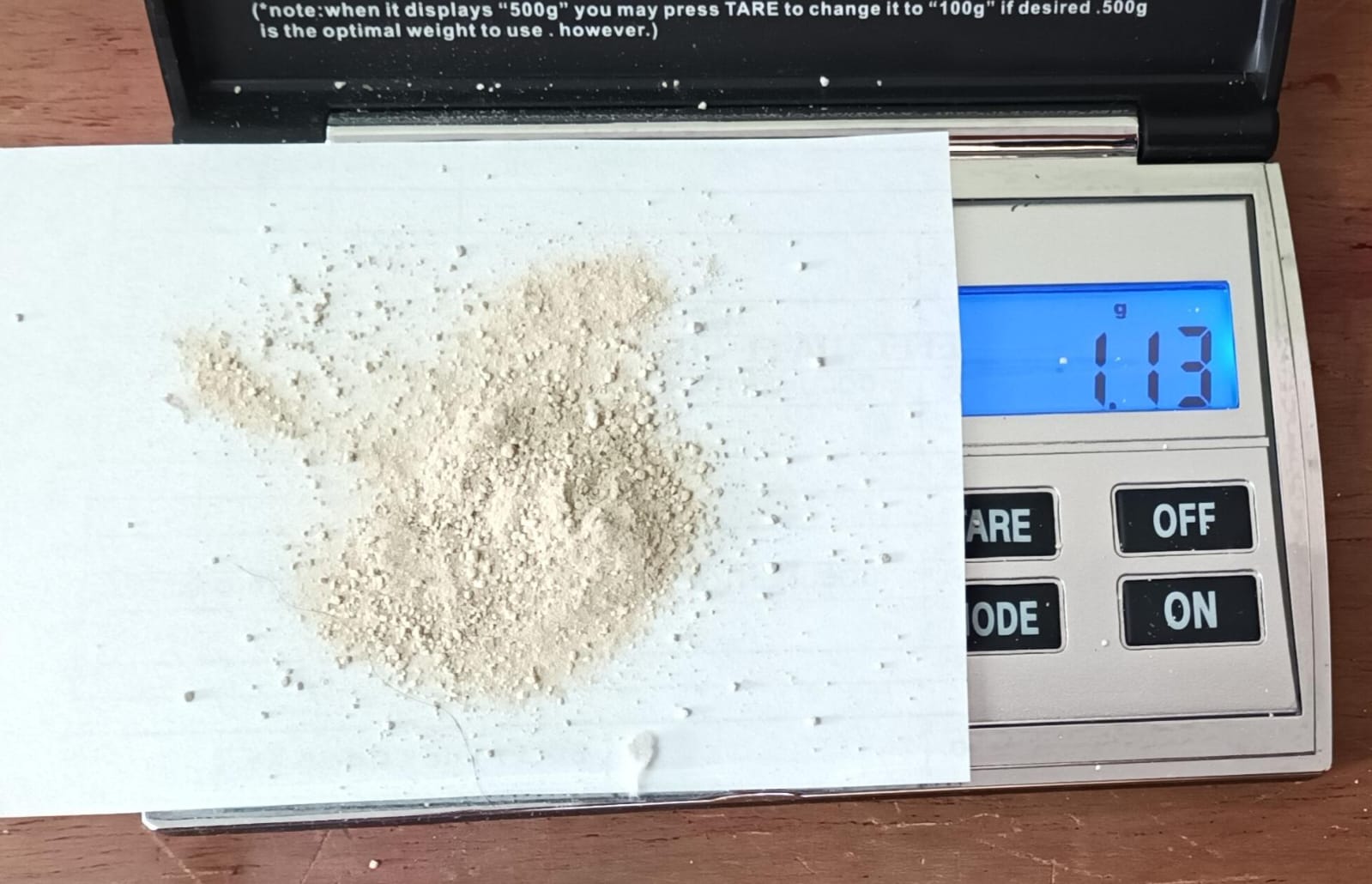 1,13 gramos de cocaína fueron encontrados en el bolsillo de la menor - crédito MEBOG