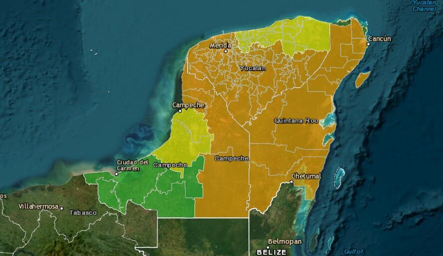 Alerta en Península de Yucatán por la llegada del Huracán Beryl.