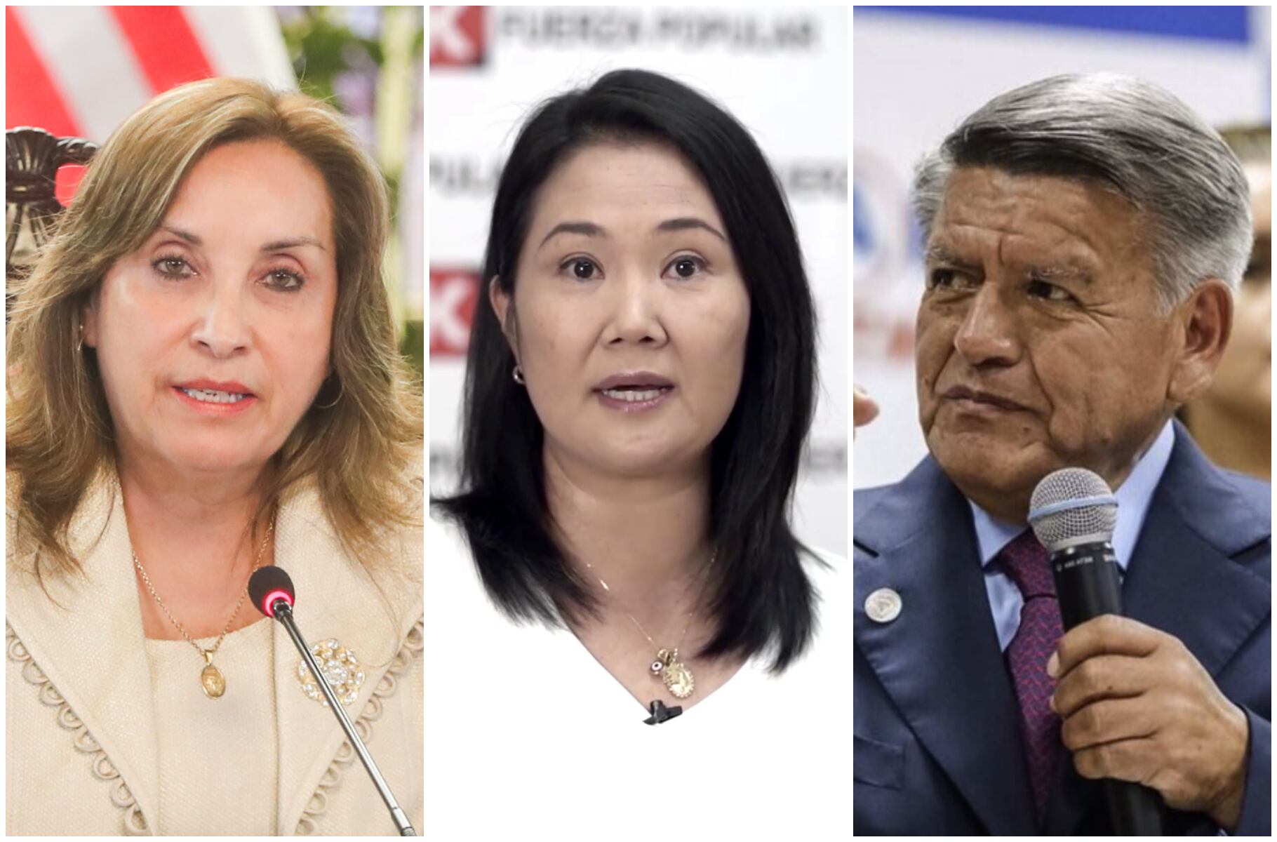 Dina Boluarte - Keiko Fujimori - César Acuña