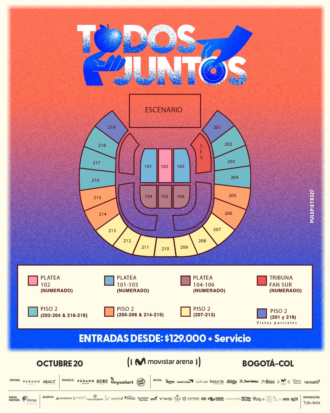 Las entradas para el evento benéfico saldrán a la venta el próximo 4 de septiembre - crédito Páramo Presenta