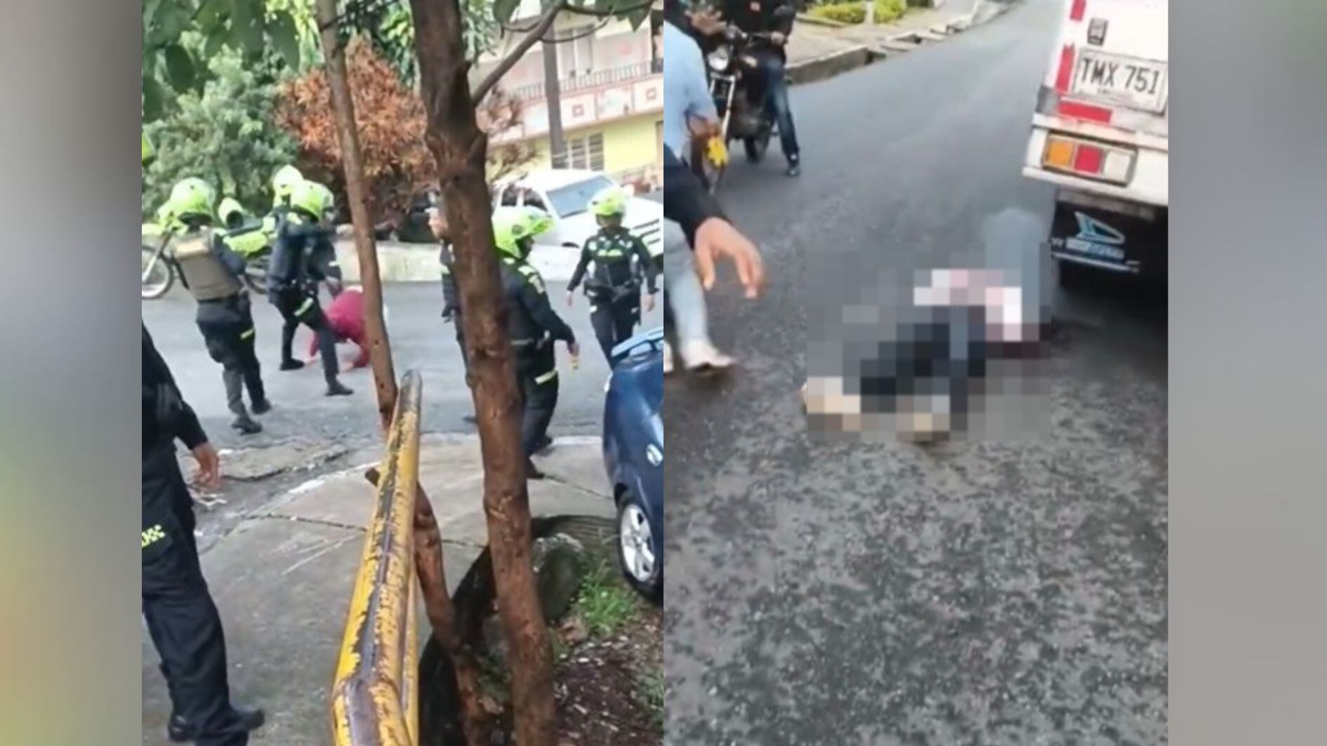 La intervención de la Policía terminó con la captura de un hombre por agredir a uno de los agentes - crédito Radio Paisa Medellín/Facebook