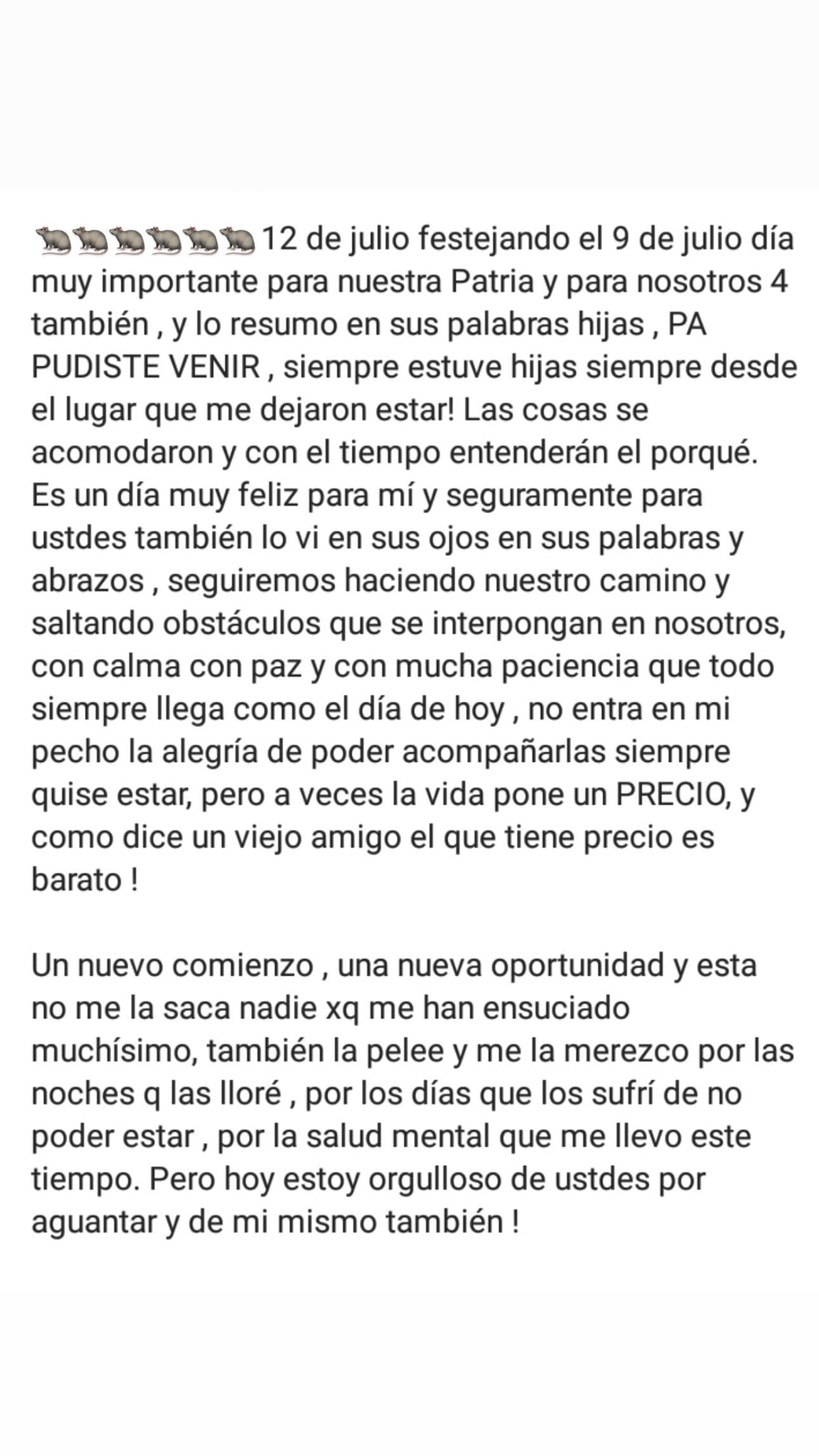 El exabrupto de Cinthia Fernández contra el padre de sus hijas