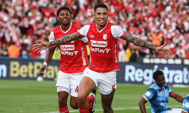 Agustín Rodríguez registra siete goles con la camiseta cardenal - crédito Independiente Santa Fe