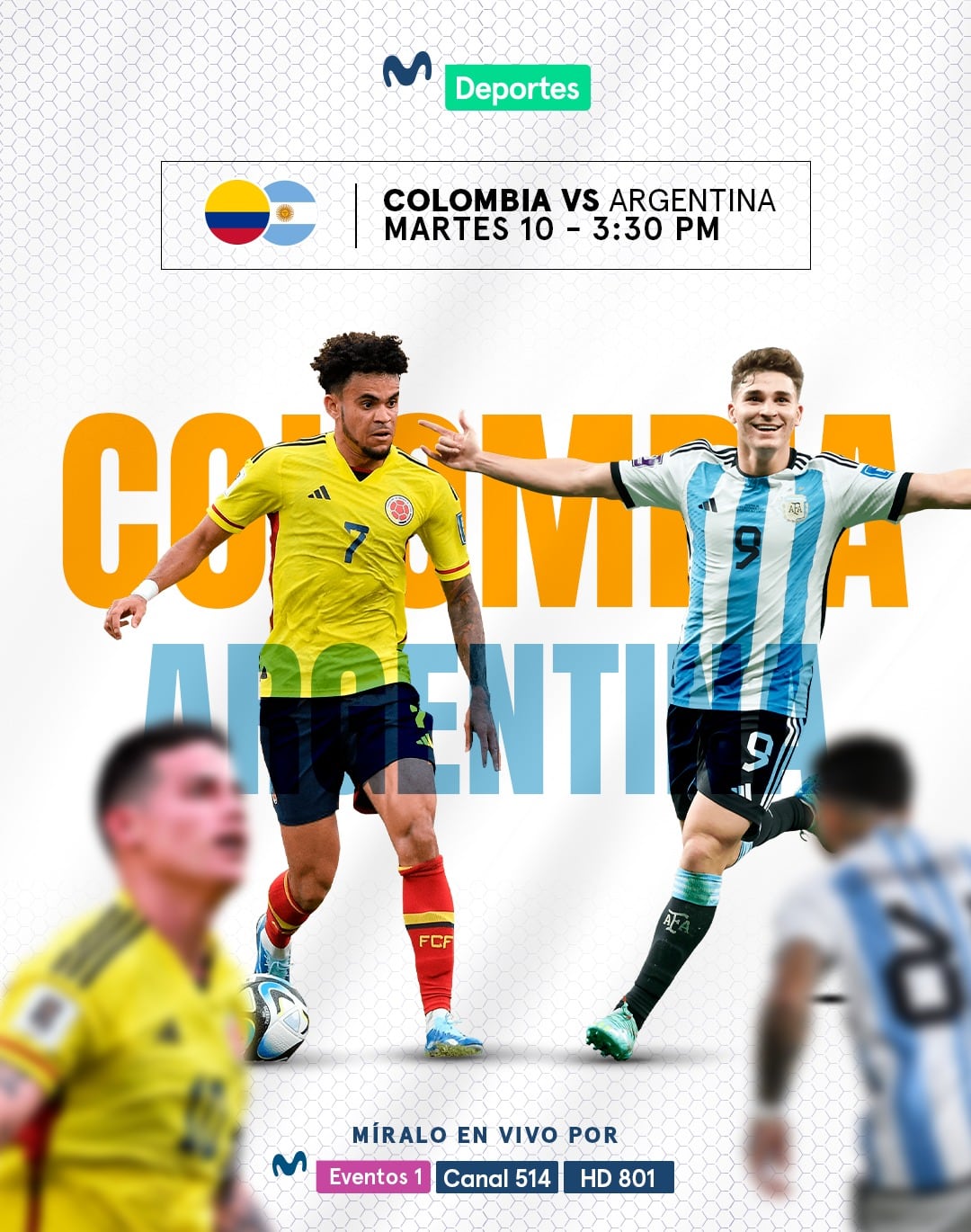 Colombia se medirá ante Argentina por la fecha 8 de Eliminatorias 2026.