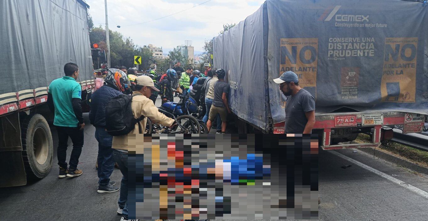 El siniestro vial se presentó en la vía Bogotá-La Calera - crédito @BogotaTransito/X