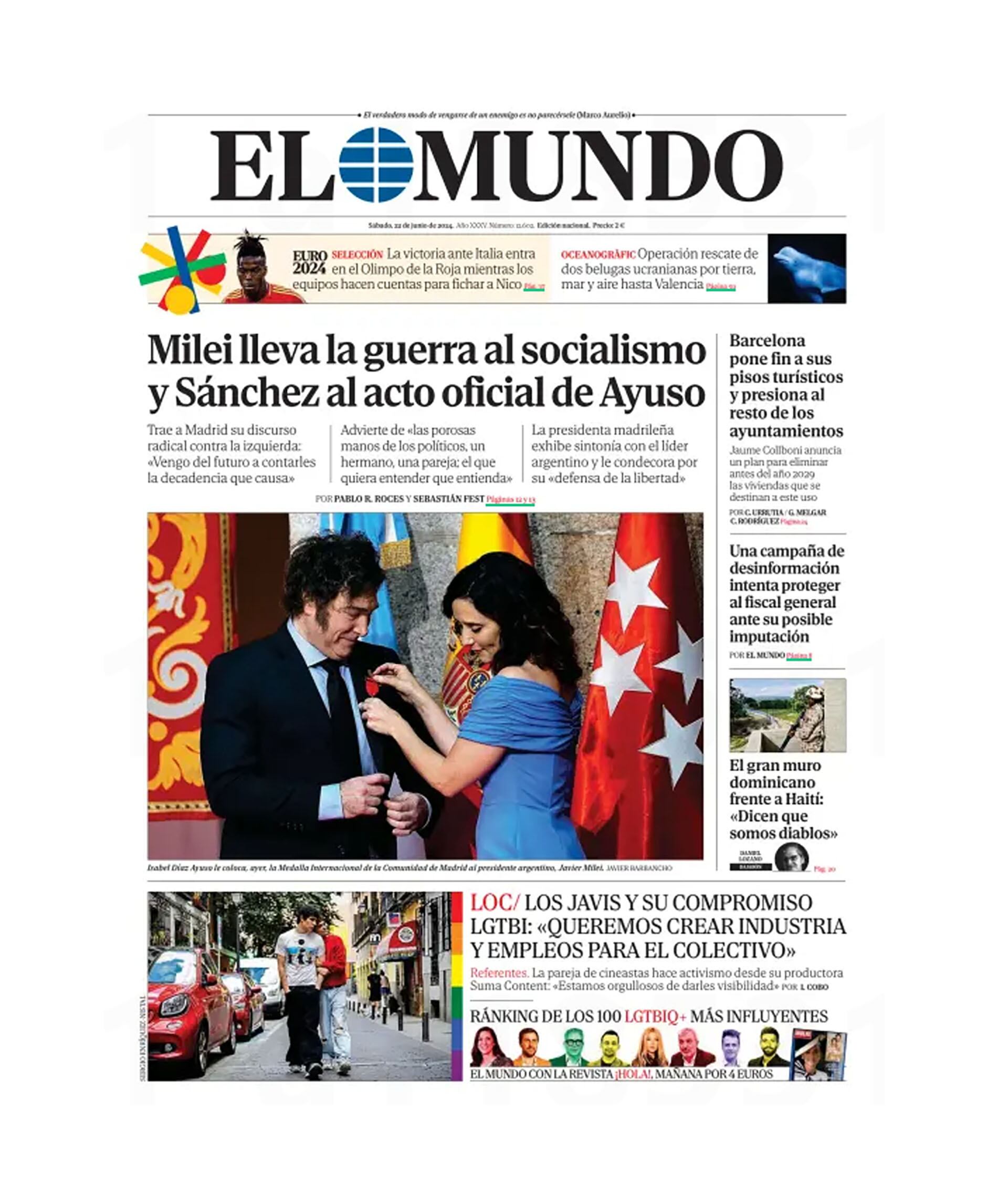 Repercusión de los medios españoles por la visita de Javier Milei