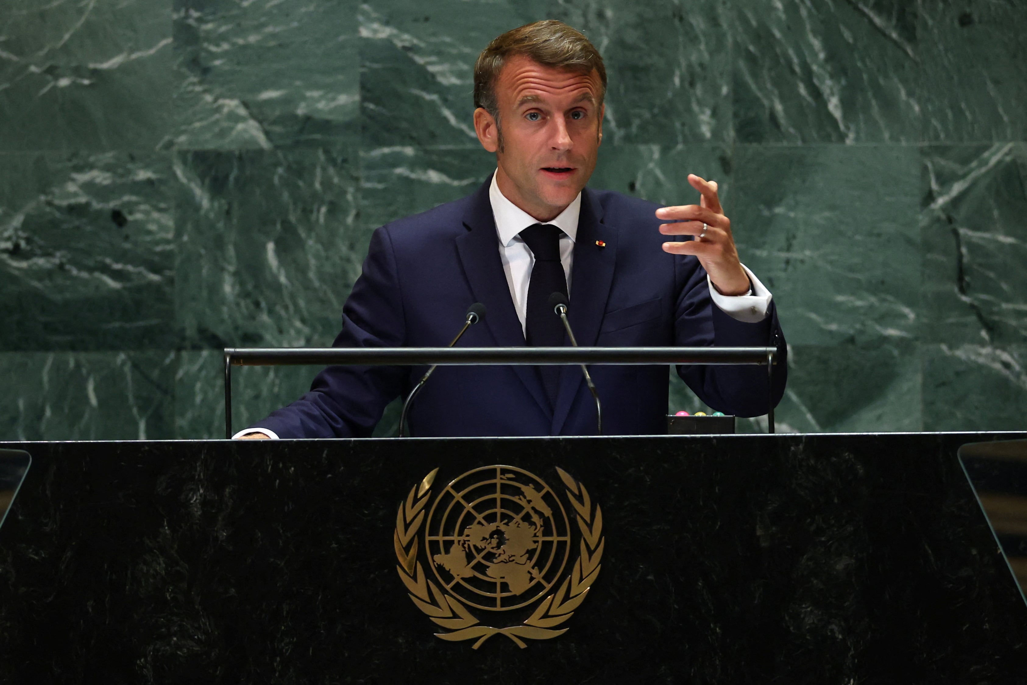 Macron insistió en que “la suerte de Ucrania incide en la paz y la seguridad en Europa y el mundo” (REUTERS)