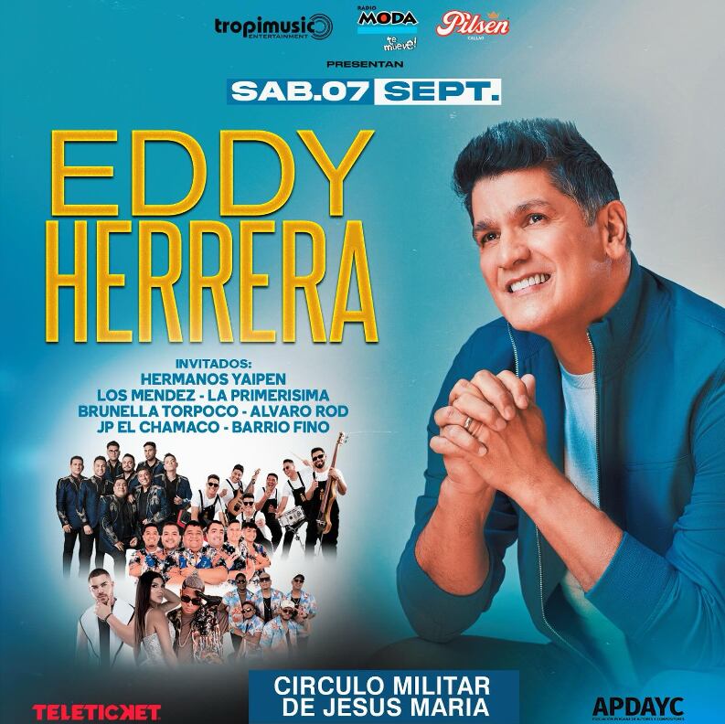 Eddy Herrera ofrecerá concierto en Perú.