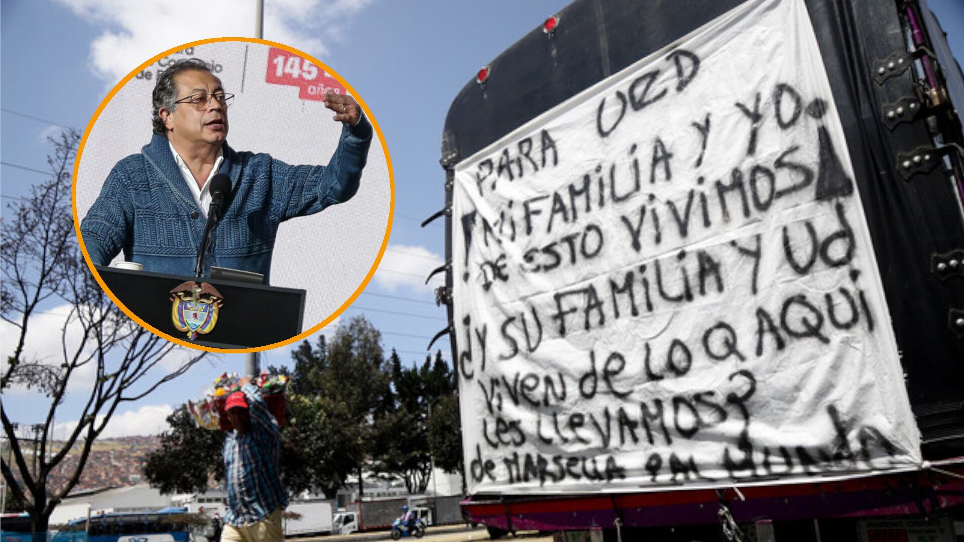 El presidente Petro se pronunció en la noche del miércoles por el paro camionero y señaló que tendrá que cambiar el modelo de negocio. (Crédito: @petrogustavo / X)