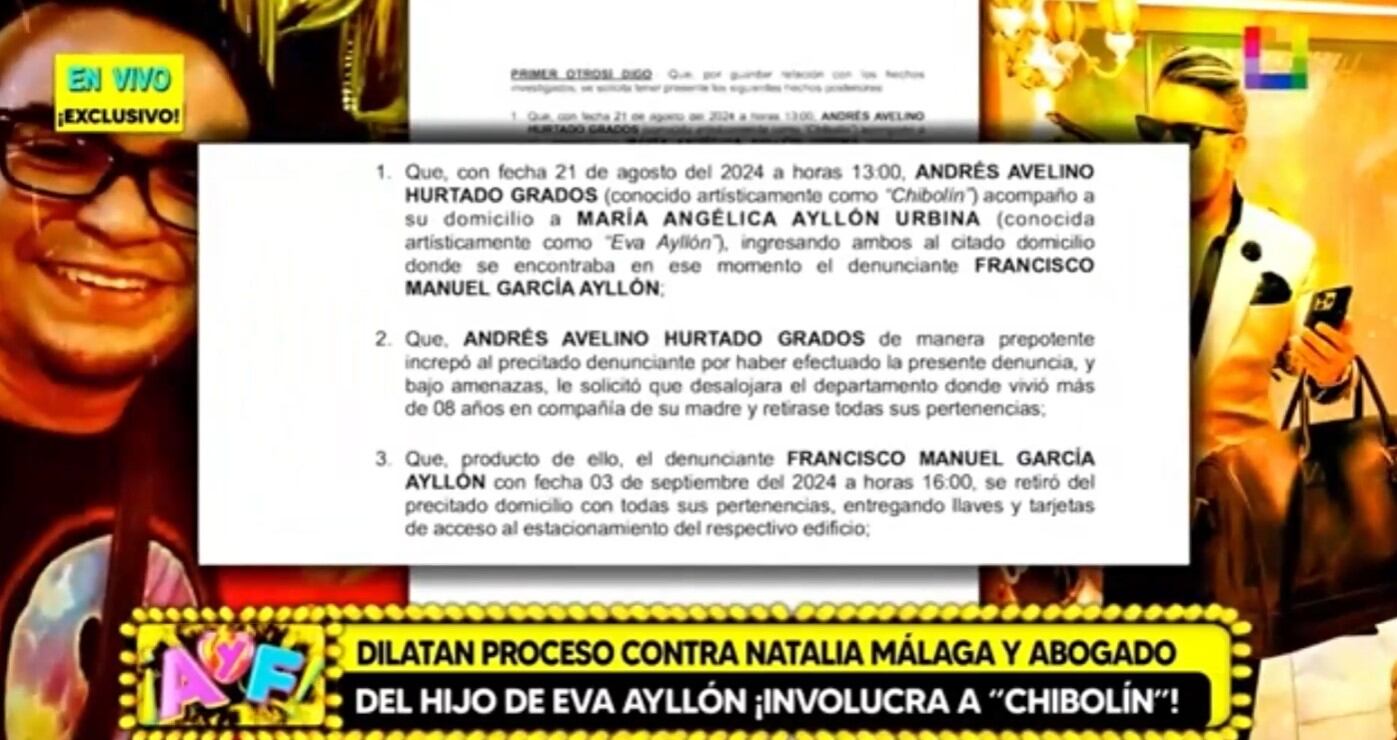 Andrés Hurtado habría acompañado a Eva Ayllón para desalojar a su hijo tras denuncia contra Natalia Málaga. (Amor y Fuego)