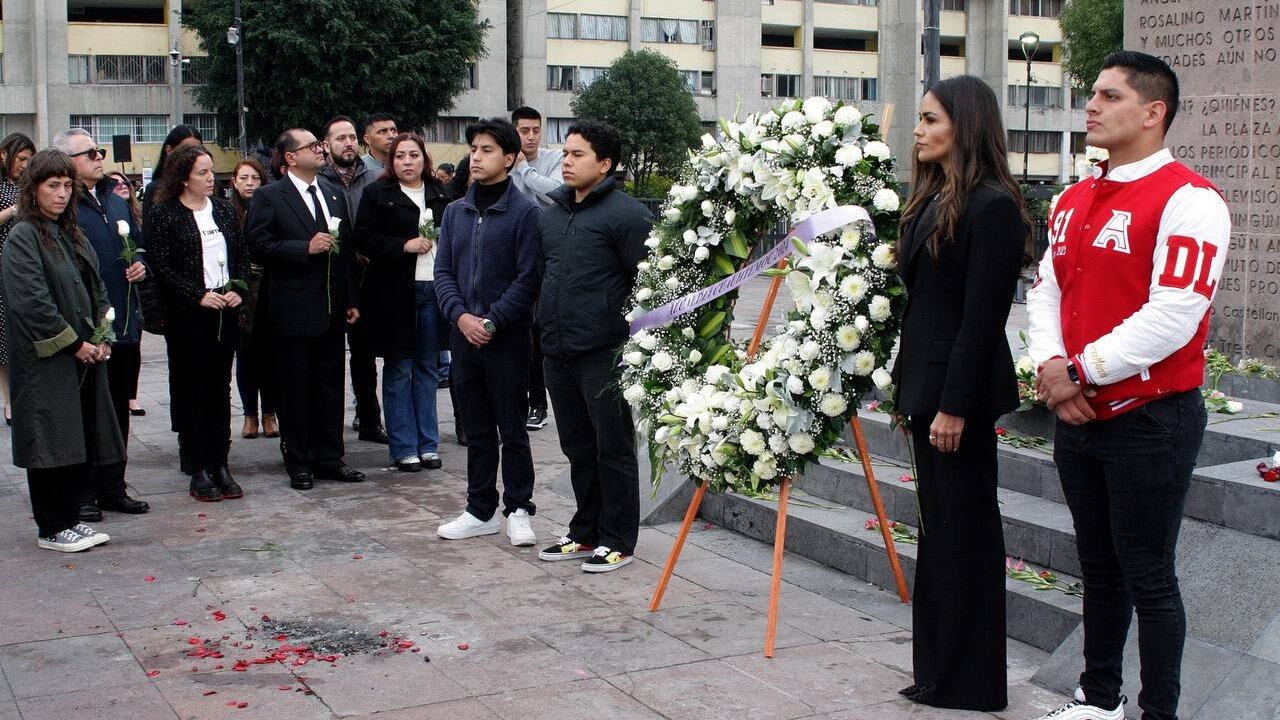 Alessandra Rojo de la Vega, nueva alcaldesa de Cuauhtémoc, acudió a la ceremonia en la Plaza de las Tres Culturas de Tlatelolco