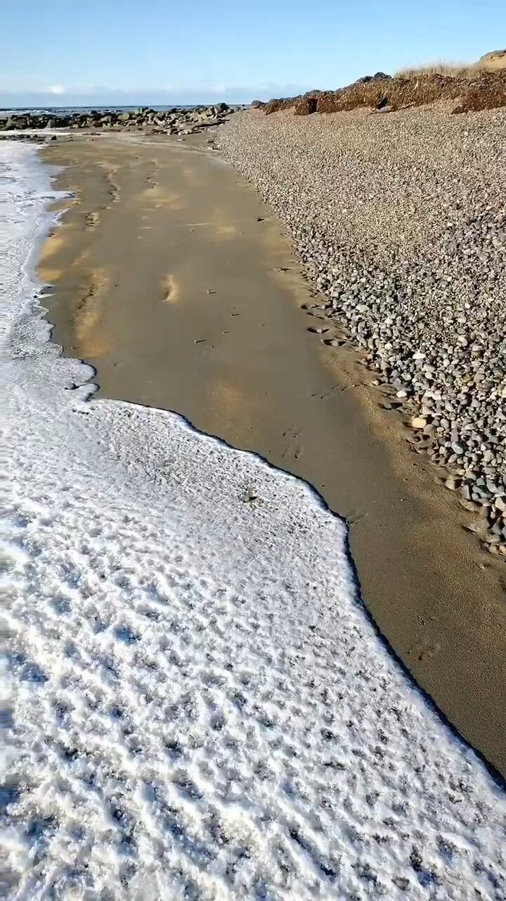 Se congeló el mar en Tierra del Fuego