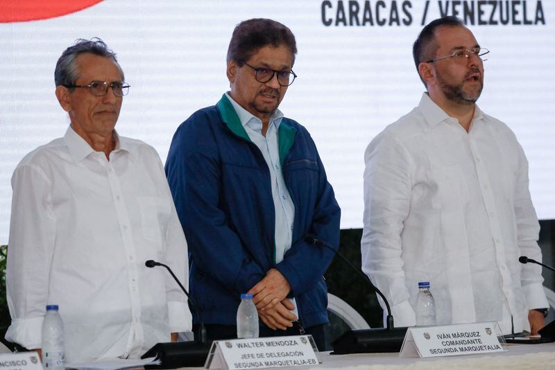 Iván Márquez hizo parte de la instalación de la mesa de negociación de la Segunda Marquetalia el 24 de junio - crédito Leonardo Fernández Viloria/REUTERS/