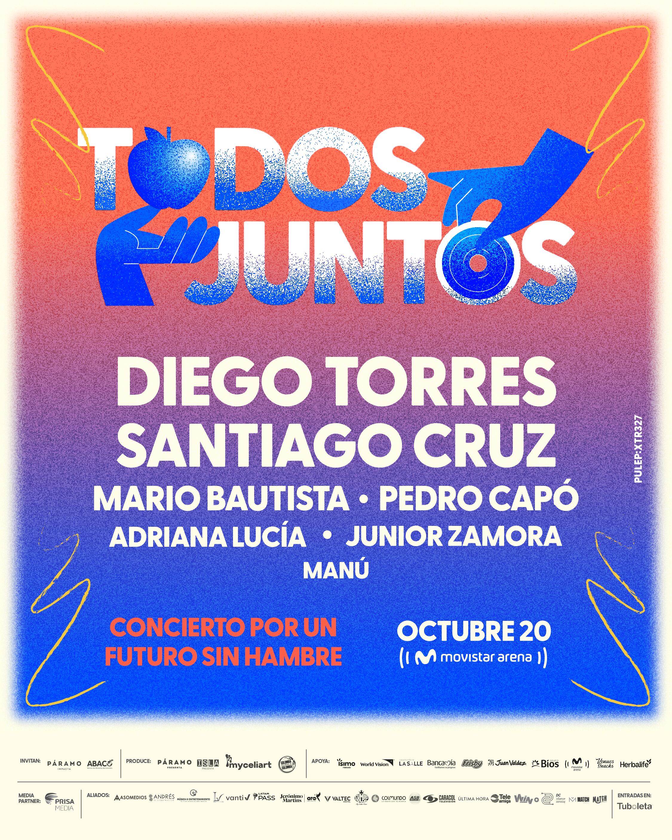 El argentino Diego Torres encabeza el cartel de artistas que formará parte del concierto benéfico Todos Juntos - crédito Páramo Presenta