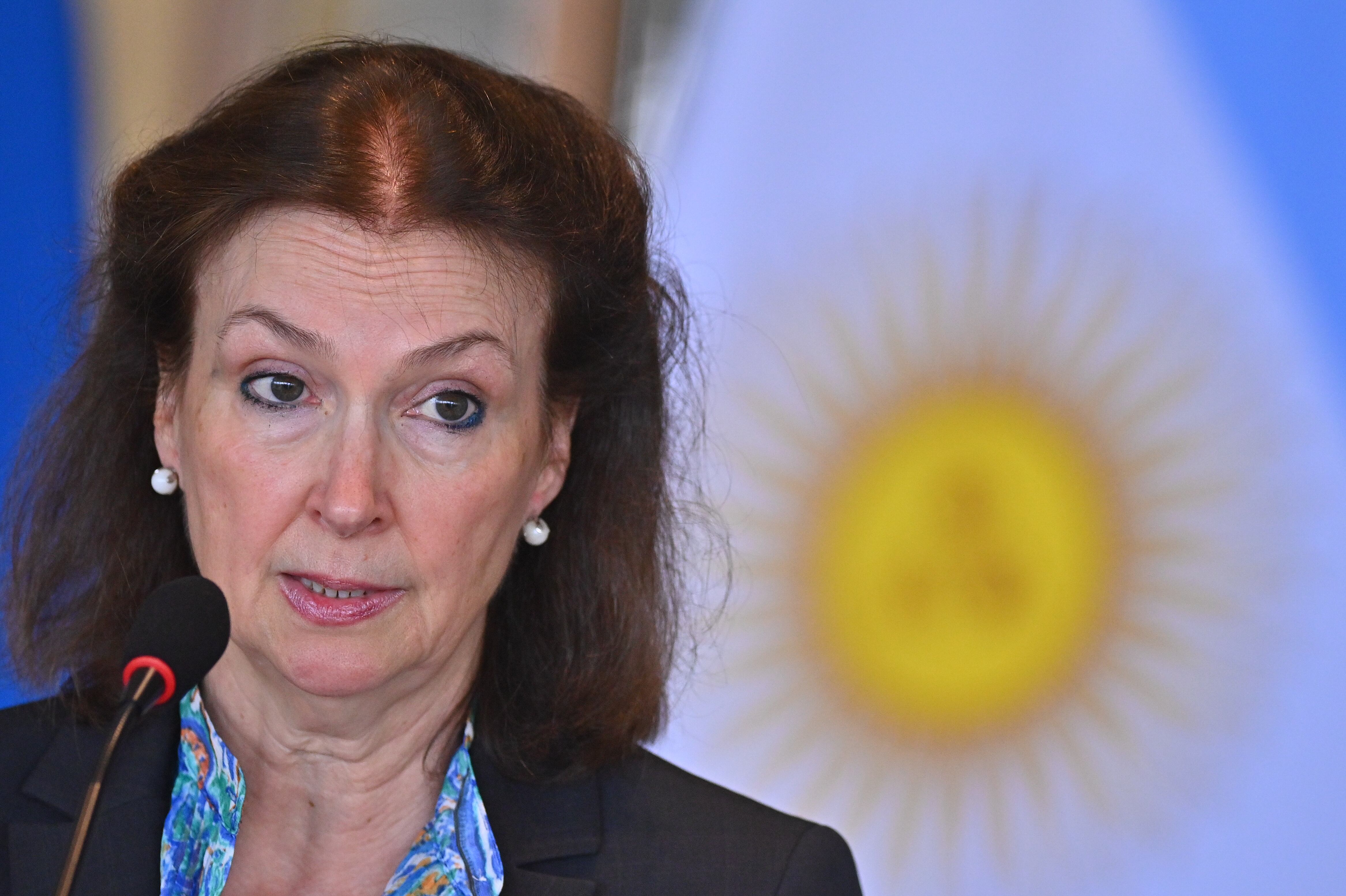 La canciller Diana Mondino hoy defiende la soberanía nacional en las Islas Malvinas durante una sesión del Comité de Descolonización de la ONU