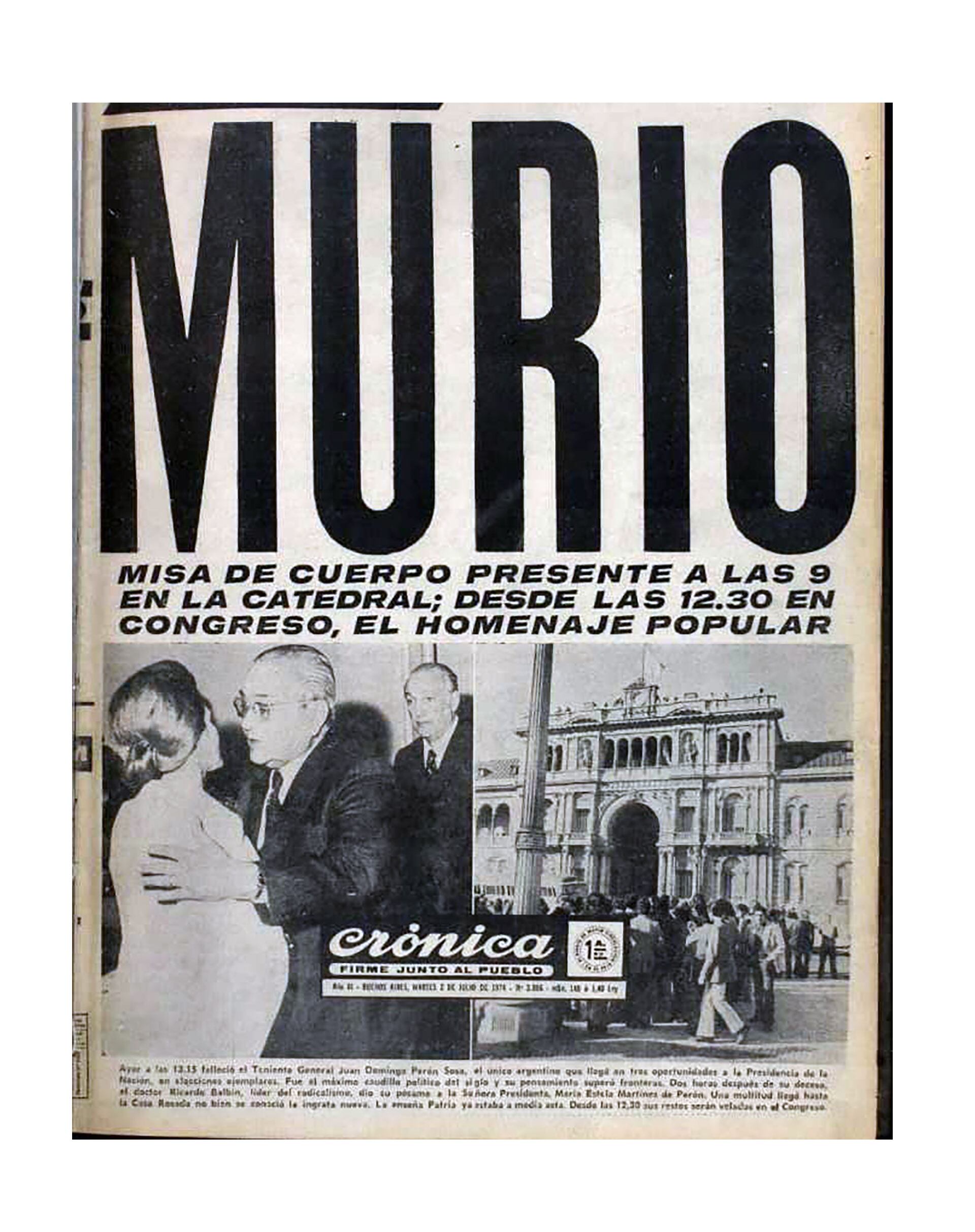 Se cumplen 50 años de la muerte de Juan Domingo Perón