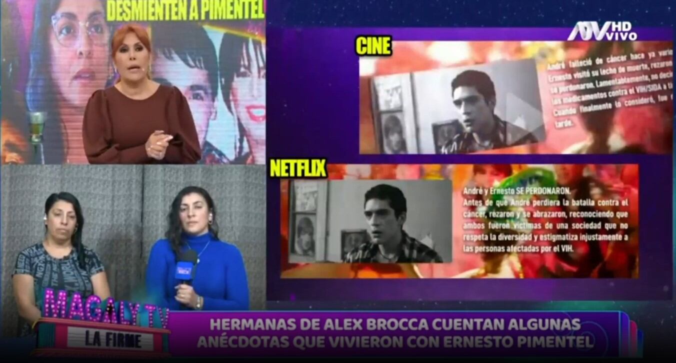 Hermanas de Alex Brocca aseguran desconocer su relación con Ernesto Pimentel y revelan cómo lo descubrieron. (Captura: Magaly TV La Firme)