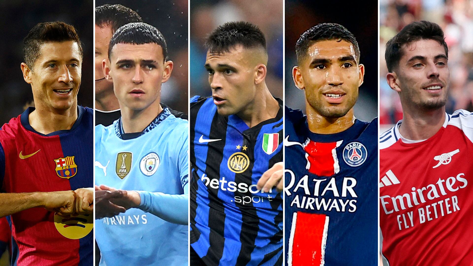 Lewandowski Foden Lautaro Martinez Hakimi y Havertz partida